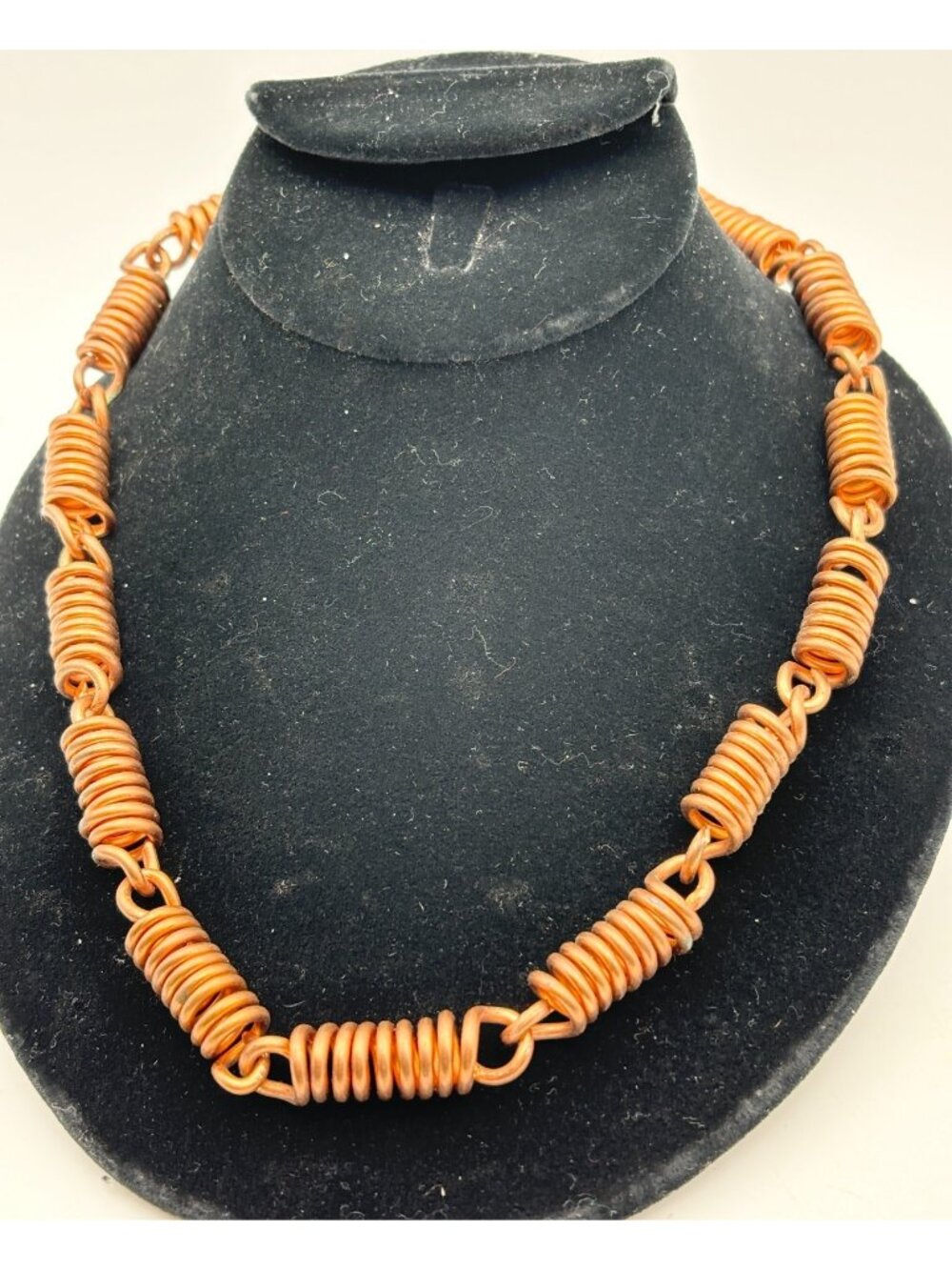 1970s Coiled Link Hand Crafted Pure Copper Necklace